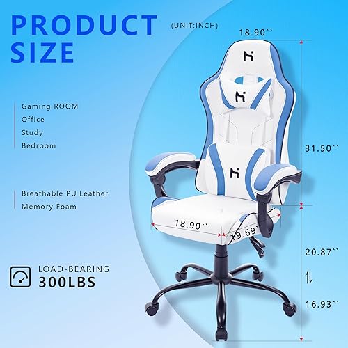 Miniatura 2 de Silla para videojuegos, silla de oficina, respaldo alto, silla de computadora de cuero, silla de escritorio de videojuegos, silla ejecutiva