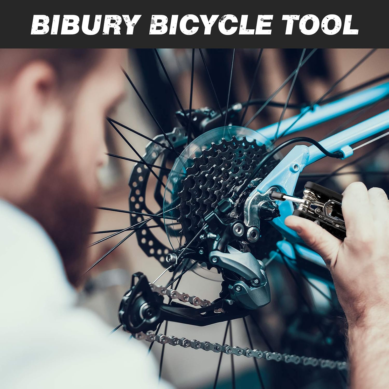 BIBURY Bike Repair Tool, 23 in 1 Bicycle Multitool Kit, Pocket Bike Multifunction Tool Set, Bicycle Tire Repair Tool Kit with Patch Kit and Tire Levers, Includes Slim Bag, Gifts for Men