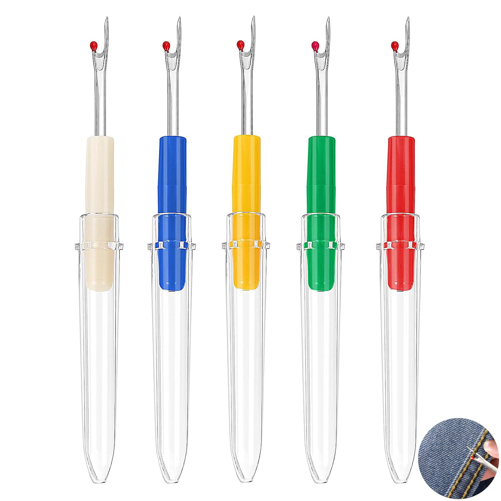 5 PCS Seam Ripper, Stitch Unpicker Tool, Unpicker Sewing Tool, for Hand Sewing Embroidery Cross Stitch (Multicolor)