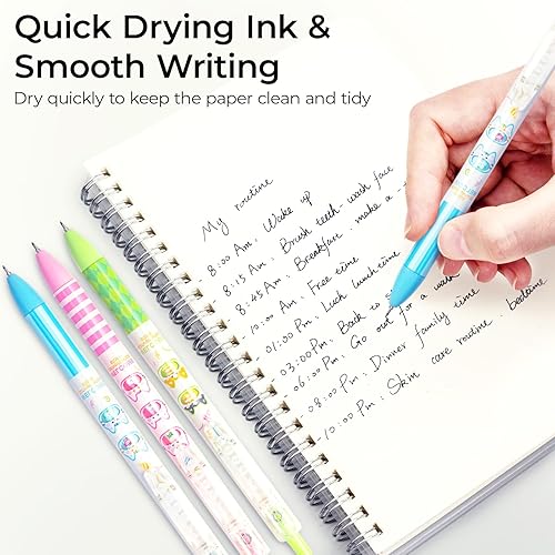 Miniatura 6 de M&G 12 bolígrafos de gel de dibujos animados, bolígrafos kawaii, bolígrafos para gatos, artículos de papelería, tinta negra, 0.020 in, suministros