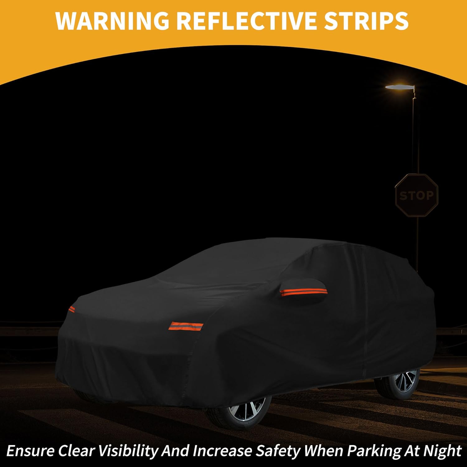 Car Cover Waterproof All Weather Sun Rain Protection Full Exterior Cover for Toyota Corolla Cross Black with Left Side Zippers