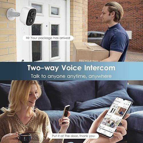 Miniatura 5 de Cámaras de seguridad solares inalámbricas para exteriores, visión nocturna 2K, detección de movimiento AI, conversación de 2 vías, funciona con