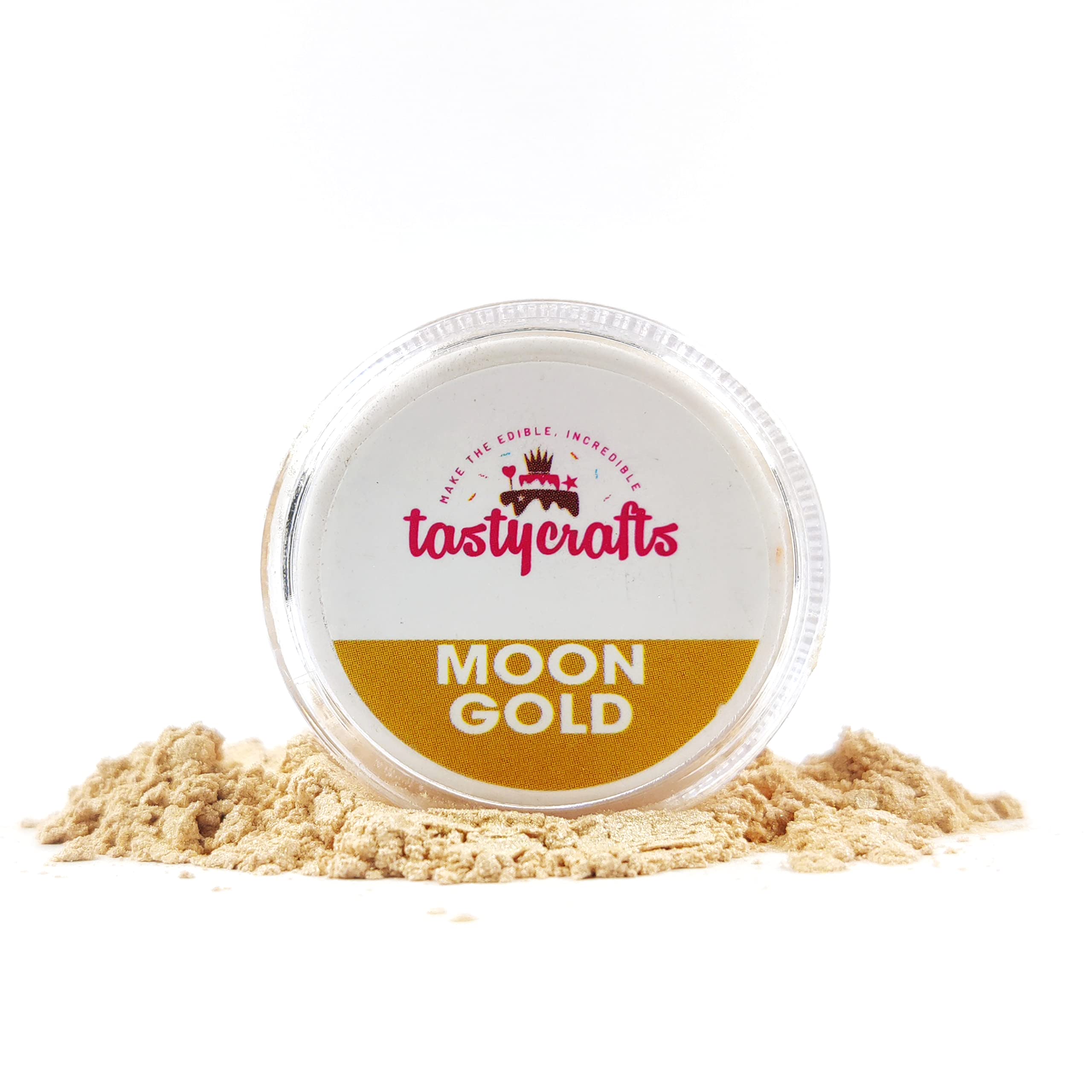 Tastycrafts Gold Luster Dust | Pearl Dust | Edible Product for Cake Décor | Luster Dust for Painting on Cakes and Chocolates | Glittering Shiner Dust | Luster Color Dust, 4.25 gm (Moon Gold) 3