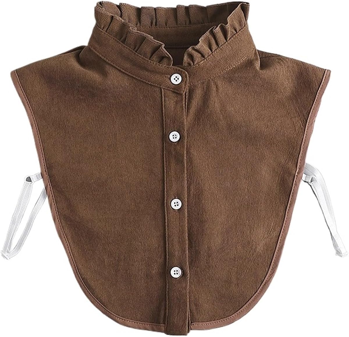 Fake Collar 2Pcs Coffee Fake Collar Solid Color Women Detachable Shirt Collar Spring Turtleneck Dickie