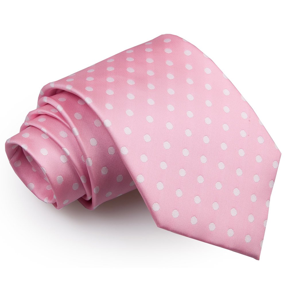 Dqt Men's Pink Polka Dot Classic Tie - 9Cm Width Necktie - Wedding, Business & Formal
