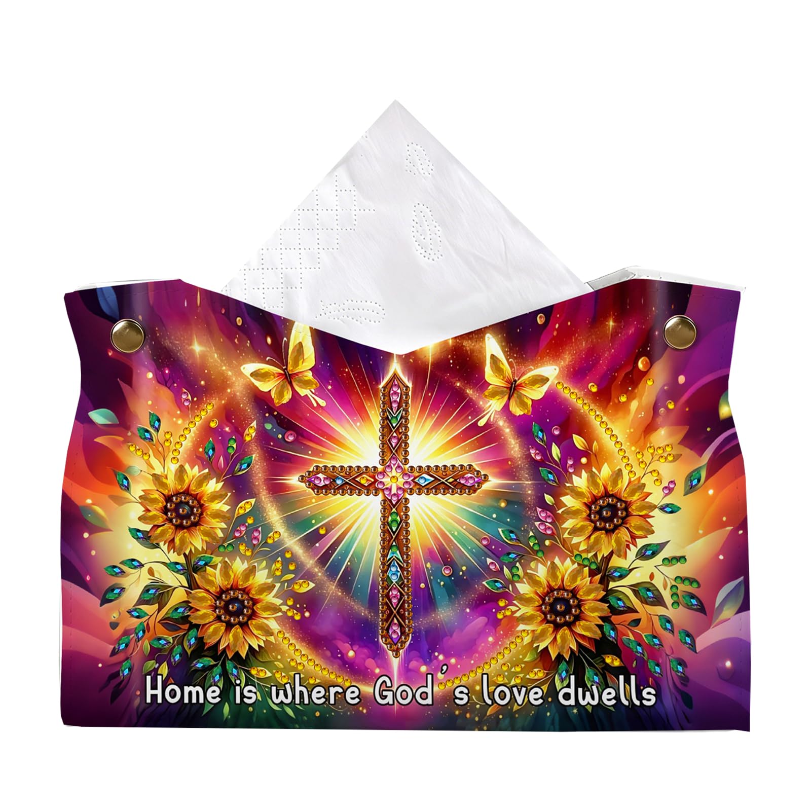 POETRYDRAW Diamond Art Tissue Box Holder for Home Decor - God Loving Home