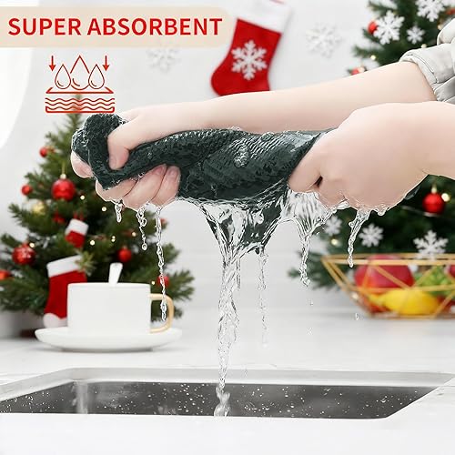 Miniatura 43 de Homaxy Trapos de cocina de 100% algodón, tejido de punto gofre, ultrasuaves, absorbentes y de secado rápido, 12 x 12 pulgadas, paquete de 6, arándano