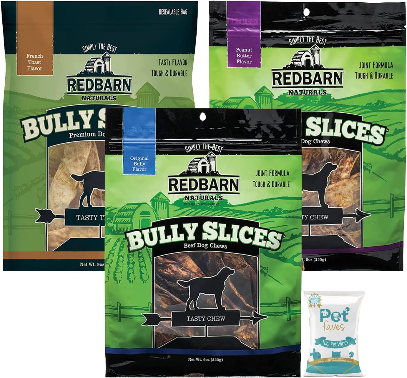 (3 Pack) Bully Slices for Dogs | Highly Palatable, Long-Lasting Natural Dental Treats with Functional Ingredients, Original, French…