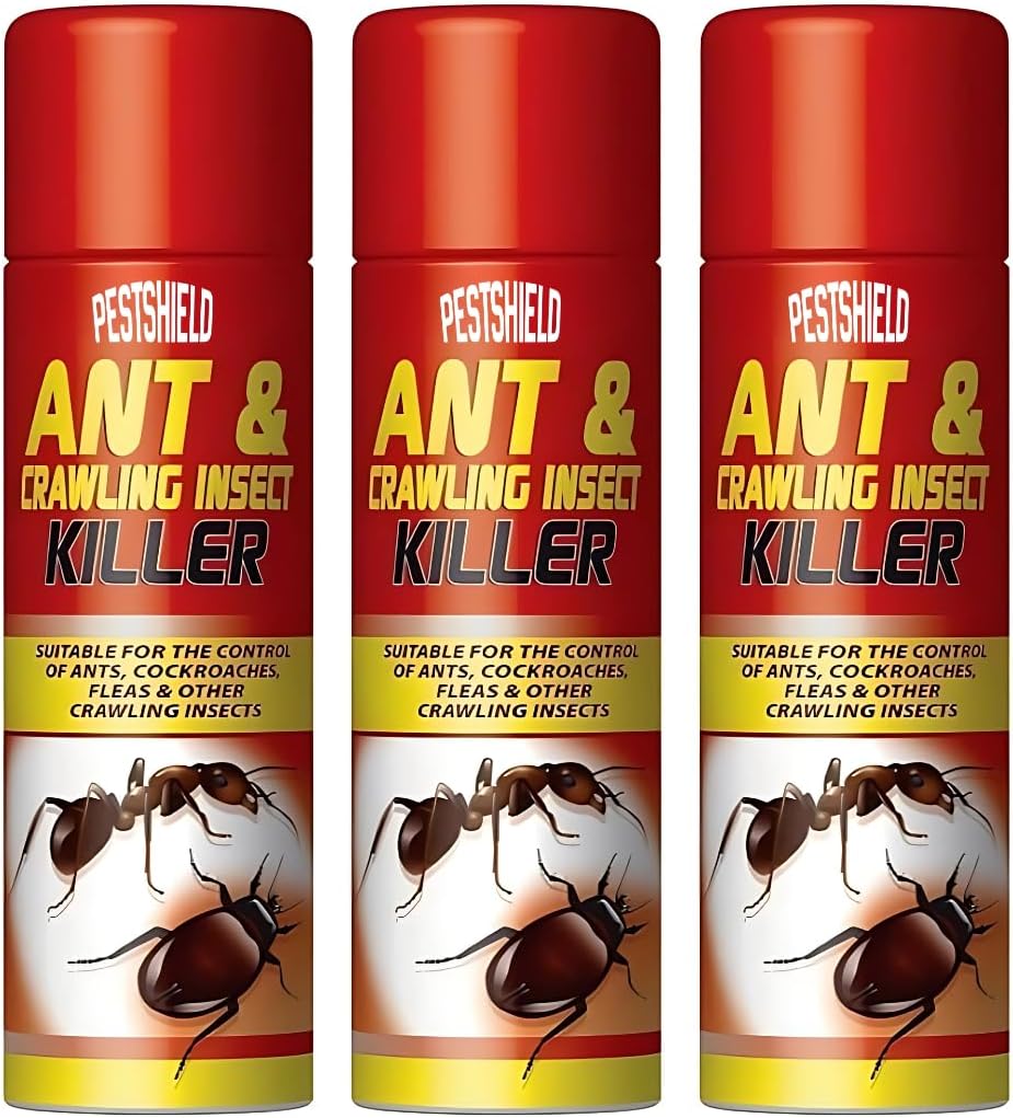 3 PCS ANTS AND CRAWLING INSECTS KILLER COCKROACH FLEAS CONTROL SPRAY HOUSEHOLD