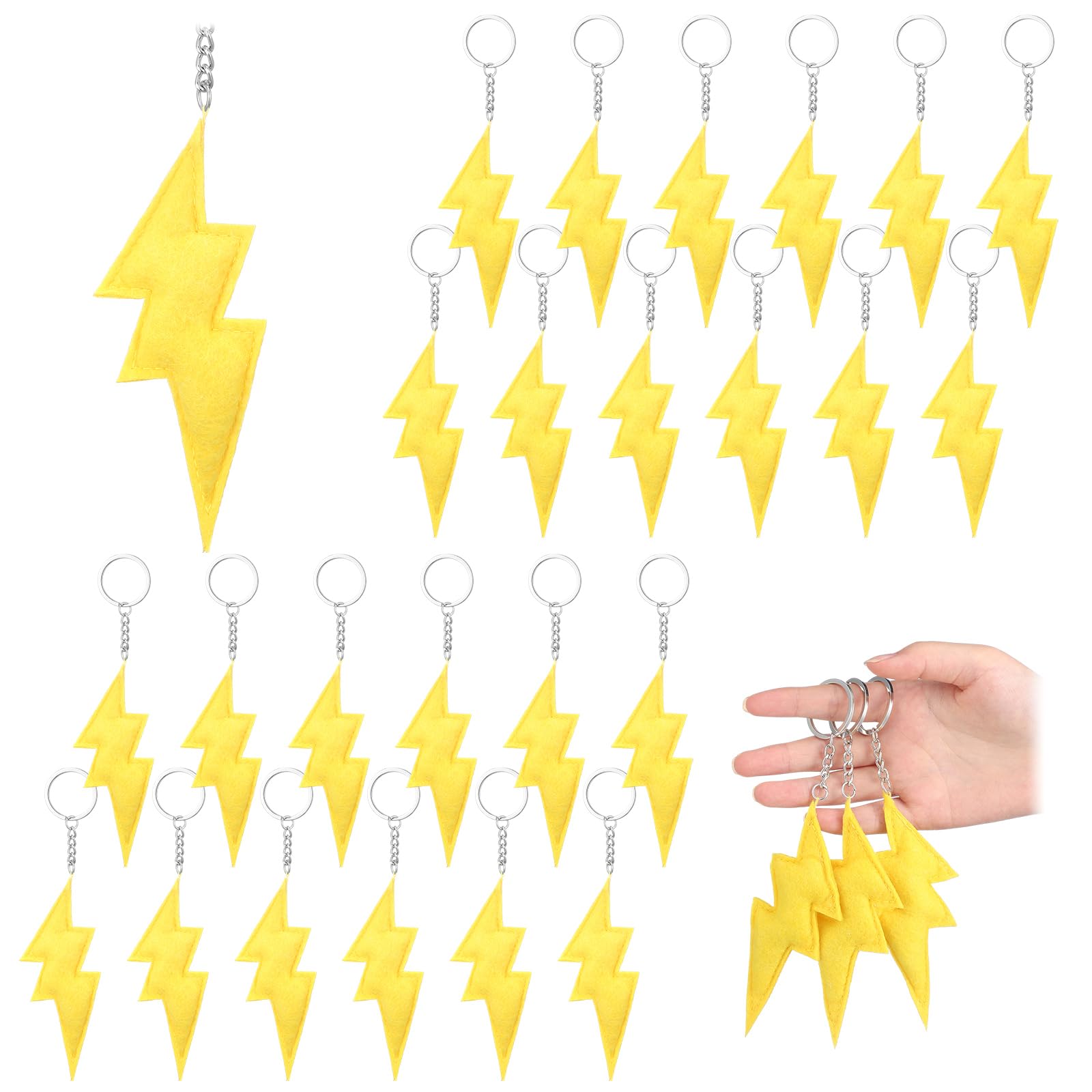 24 Pcs Lightning Keychain Lightning Party Favor Keyring