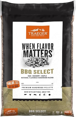 Traeger Grills BBQ Select 100% All-Natural Wood Pellets f...