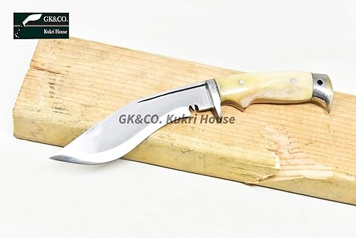 Miniatura 4 de GK&CO. Kukri House Auténtico Kukri/Khukuri Hoja de 5 pulgadas Águila Americana Kukri-Mango de hueso de espiga completa, funda de cuero Khukuri,