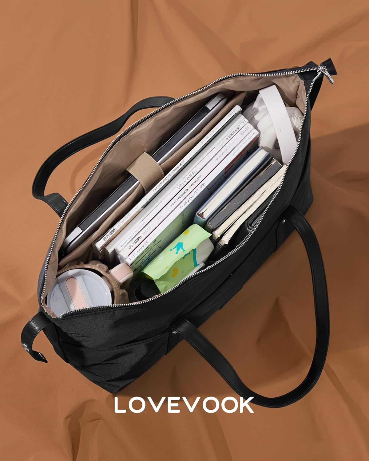 LOVEVOOK Work Tote Bag for Women, Convertible Gym & Travel Weekender Bag with Large Cup Holder, Carry On Teacher Tote - Image 4