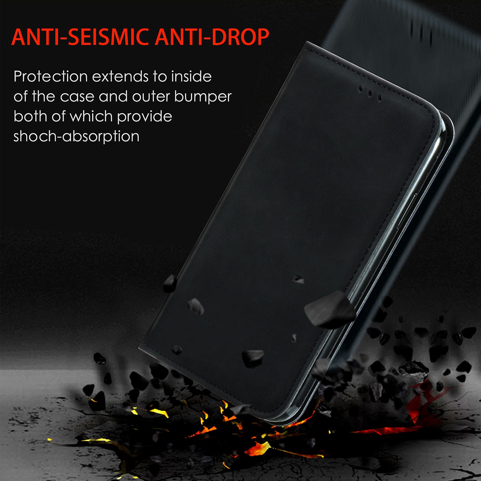 Custodia Libro Portafoglio In Pelle Con Rilievo Per Blackview A200 Pro - Cover Antiurto Con Slot Carte, Chiusura Magnetica E Funzione Stand (Blu)