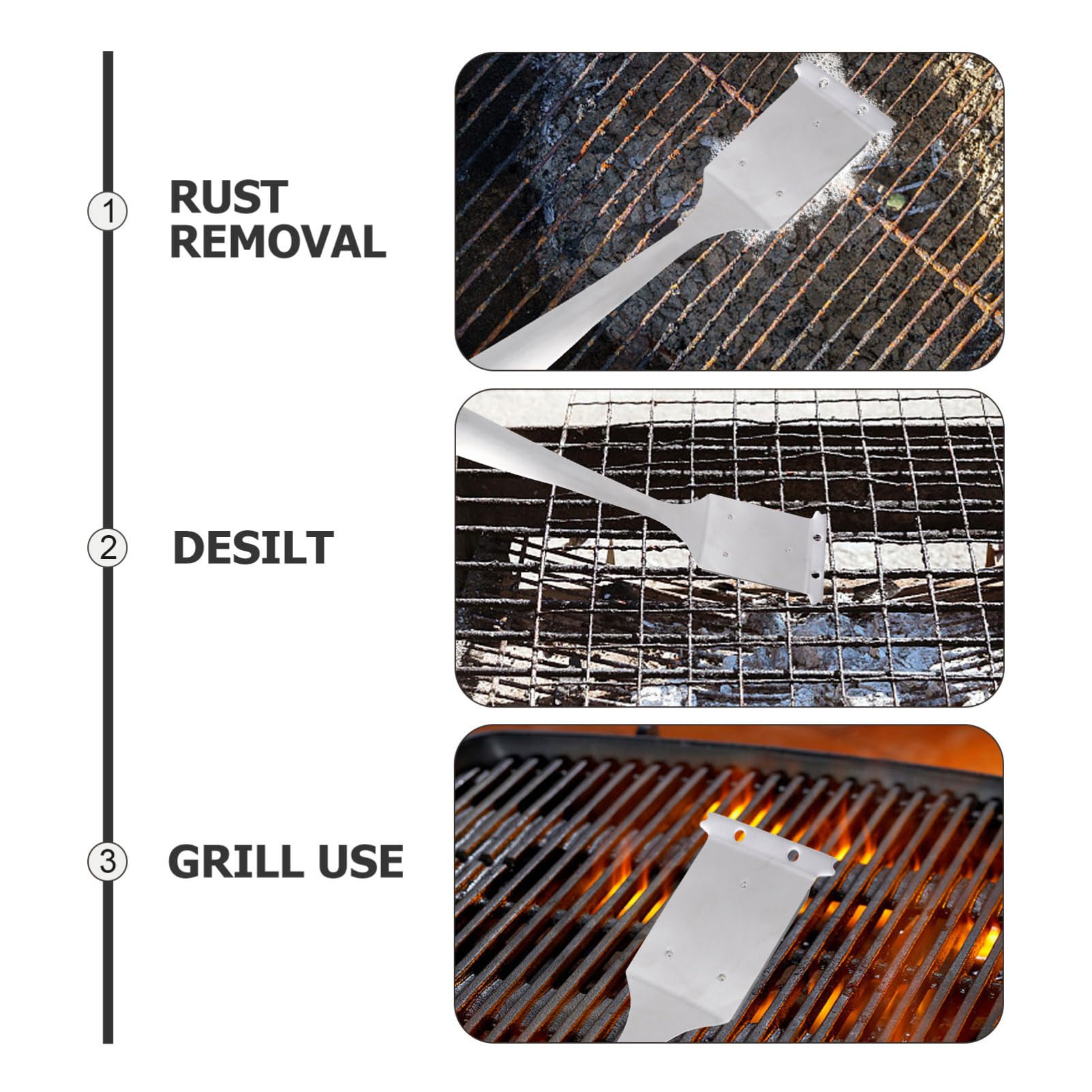 Happyyami Grill Brush Cleaner Durable Barbecue with Long Handle for Safe Use Accessory for Outdoor Grilling and Supplies