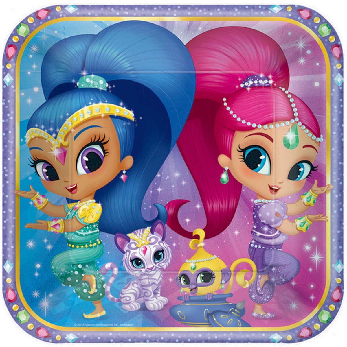 Amscan Purple,Red Shimmer & Shine Partyware 23Cm Paper Party Plates Tableware For Kids