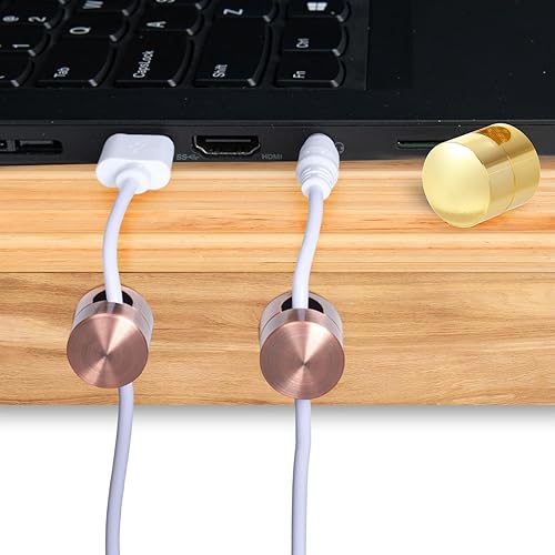 Miniatura 53 de 3 juegos de soportes de cargador para cables, soportes de anclaje de cable ajustables plateados, clips de cable de metal adhesivos, organizadores de