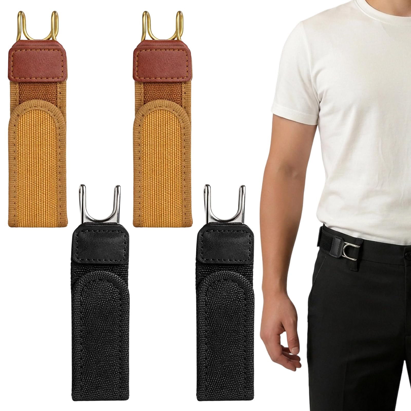 oyosonabymy 4-Pack No Buckle Belt Set, No Buckle Belts for Men, Metal Hook Buckless Belt, Buckleless Belts for Men, Suitable for Slightly Loose Trousers-picture-15