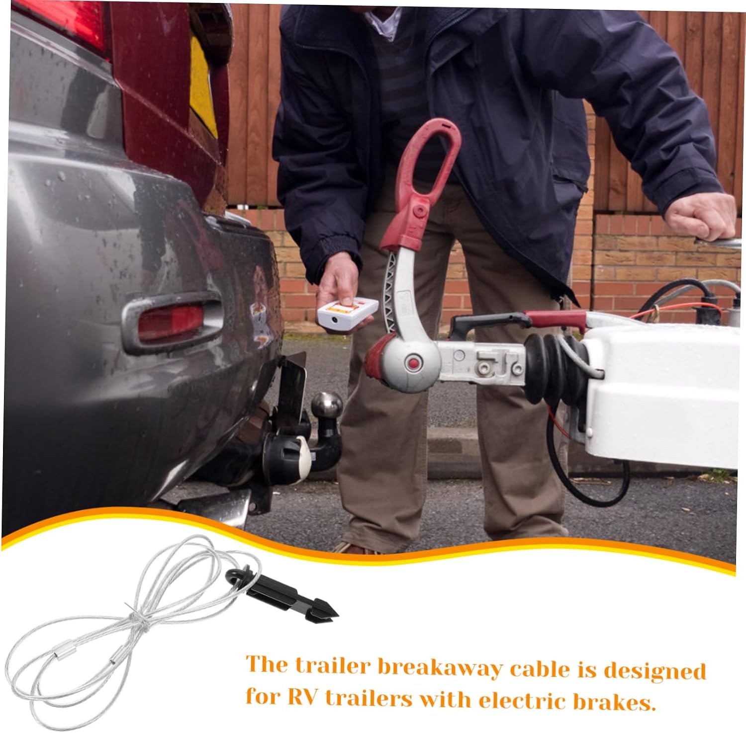Gatuida 4pcs Easy Install Electric Brake Switch Cable for Rv Breakaway Cable for Trailer Safety Enhancer