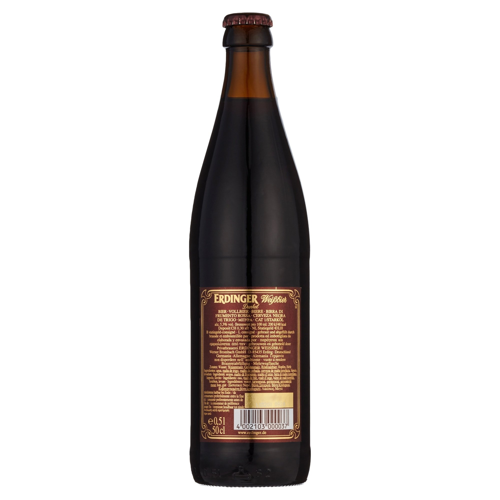 Erdinger dunkel Weizenbier MEHRWEG (20 x 0.5 l)