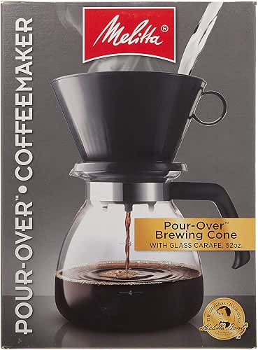 Melitta 52 oz. Pour-Over Coffee Brewer with Glass Carafe, Black