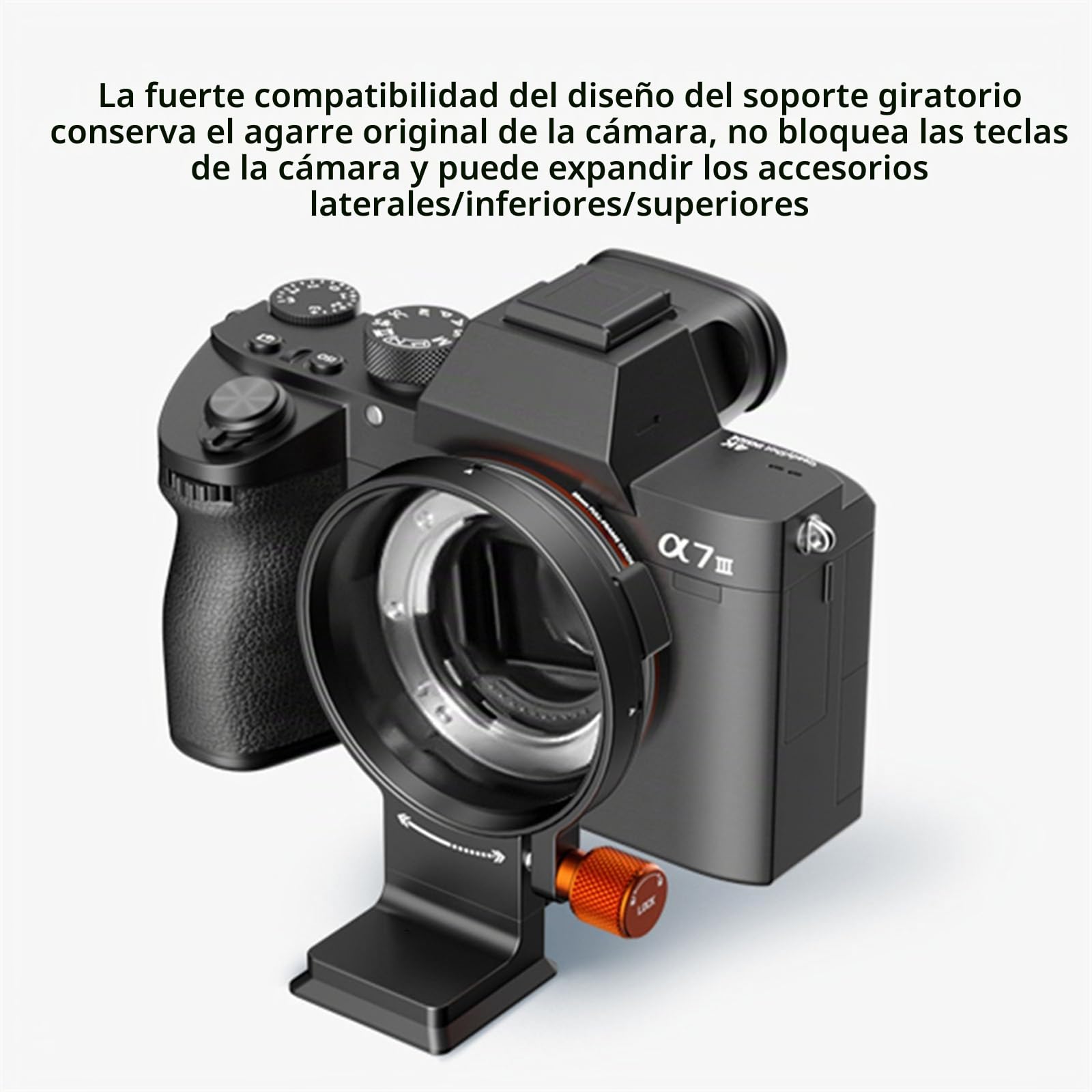 Collar de lente de montaje DSLR giratorio horizontal placa de liberación rápida rotación ajustable