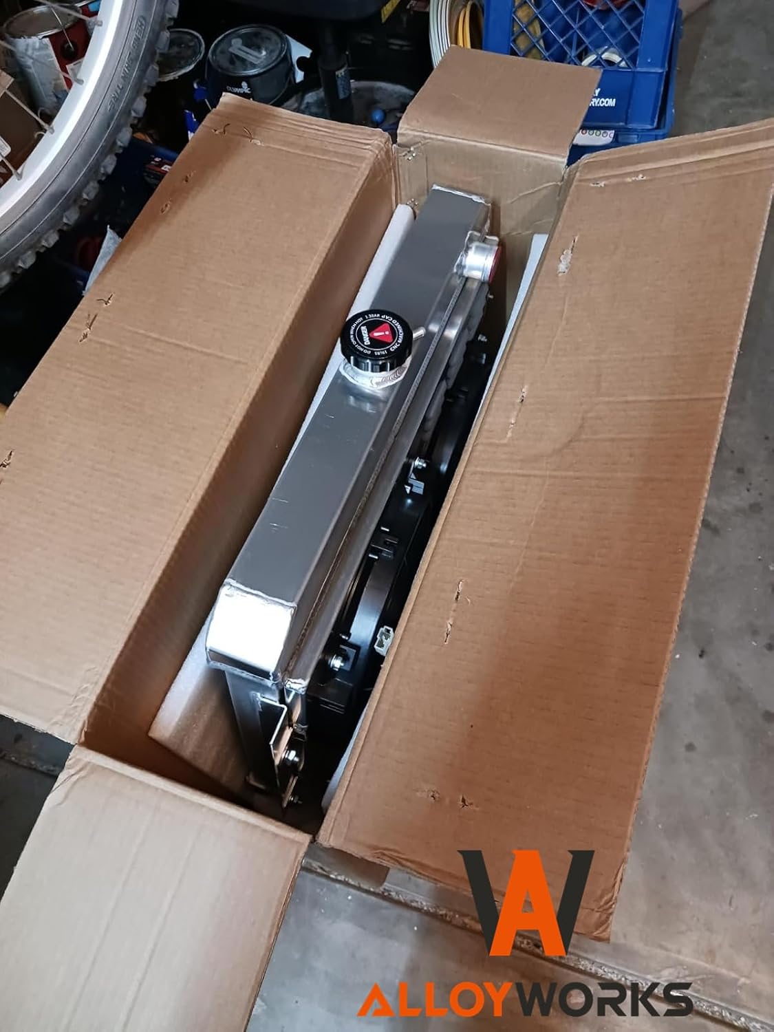 ALLOYWORKS Radiator, 3 Row All Aluminum Radiators, 2 X 12 Inch Shroud Fan, Relay Kit For 1972-1986 Jeep CJ CJ5 CJ6 CJ7 Scrambler 3.8L 4.2L 5.0L L4 L6 Chevy V8 Downflow Radiators, OEM CU583, AT MT