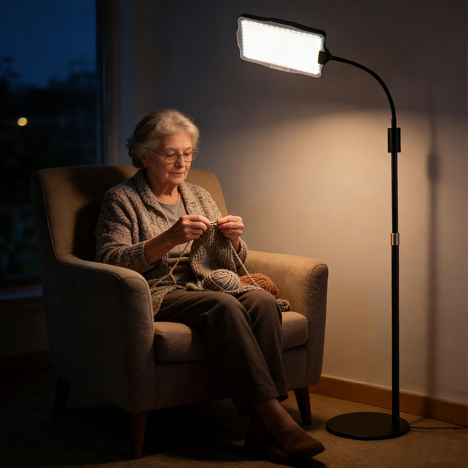 5 lupas recargables con luz y soporte, 3 en 1 con 48 LED ajustables, lámpara de lupa retráctil con cuello de cisne, para costura, manualidades, pintura, lupa de lectura con luz para personas mayores