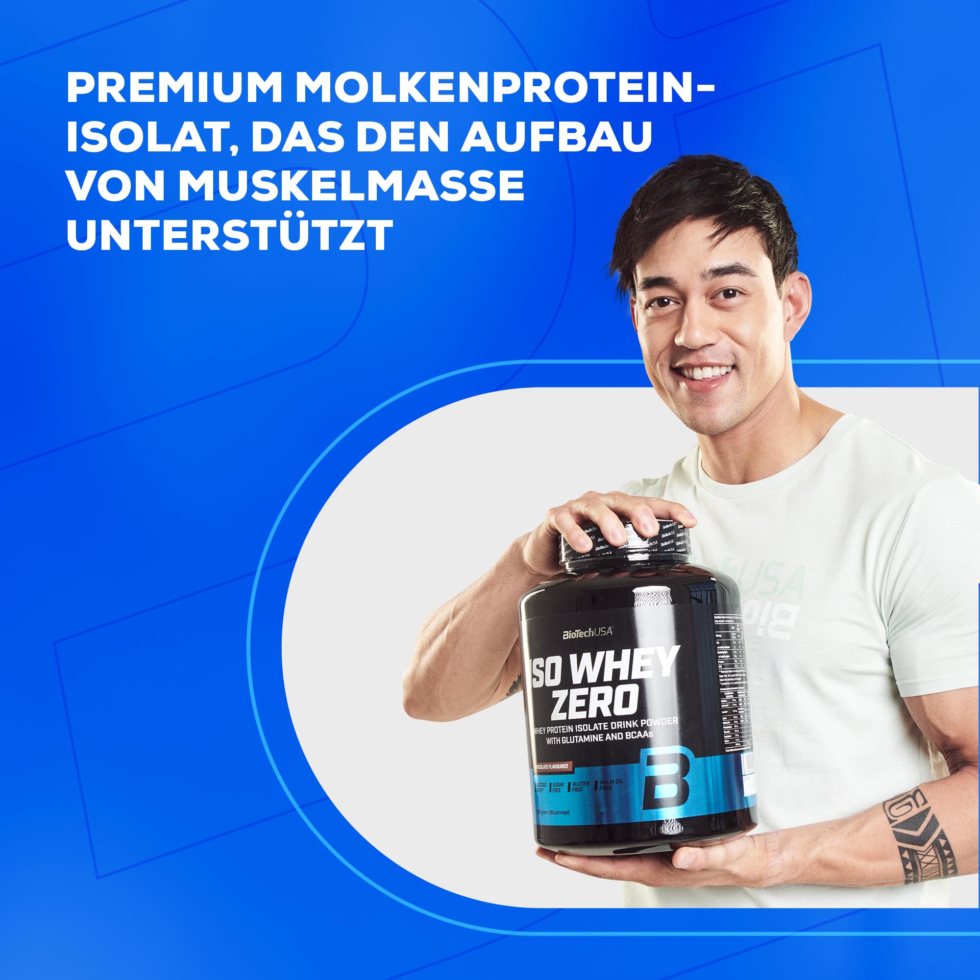 BioTechUSA Iso Whey Zero | Premium Whey Protein Isolate | Grass-Fed | Enzyme-Free | Sugar- and Gluten-free, 1816g, Schokolade