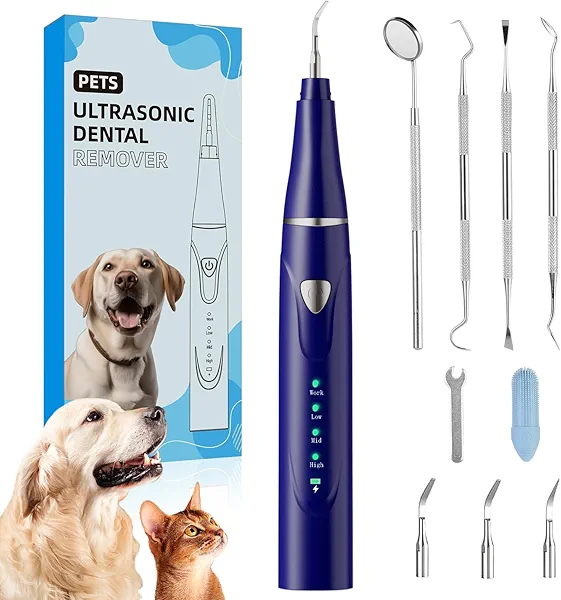 Psytpusa Dog Plaque and Tartar Remover-Dental Scraper for Tartar and Plaque 3 Cleaning Moder USB Charge Remover for Teeth with LED Light