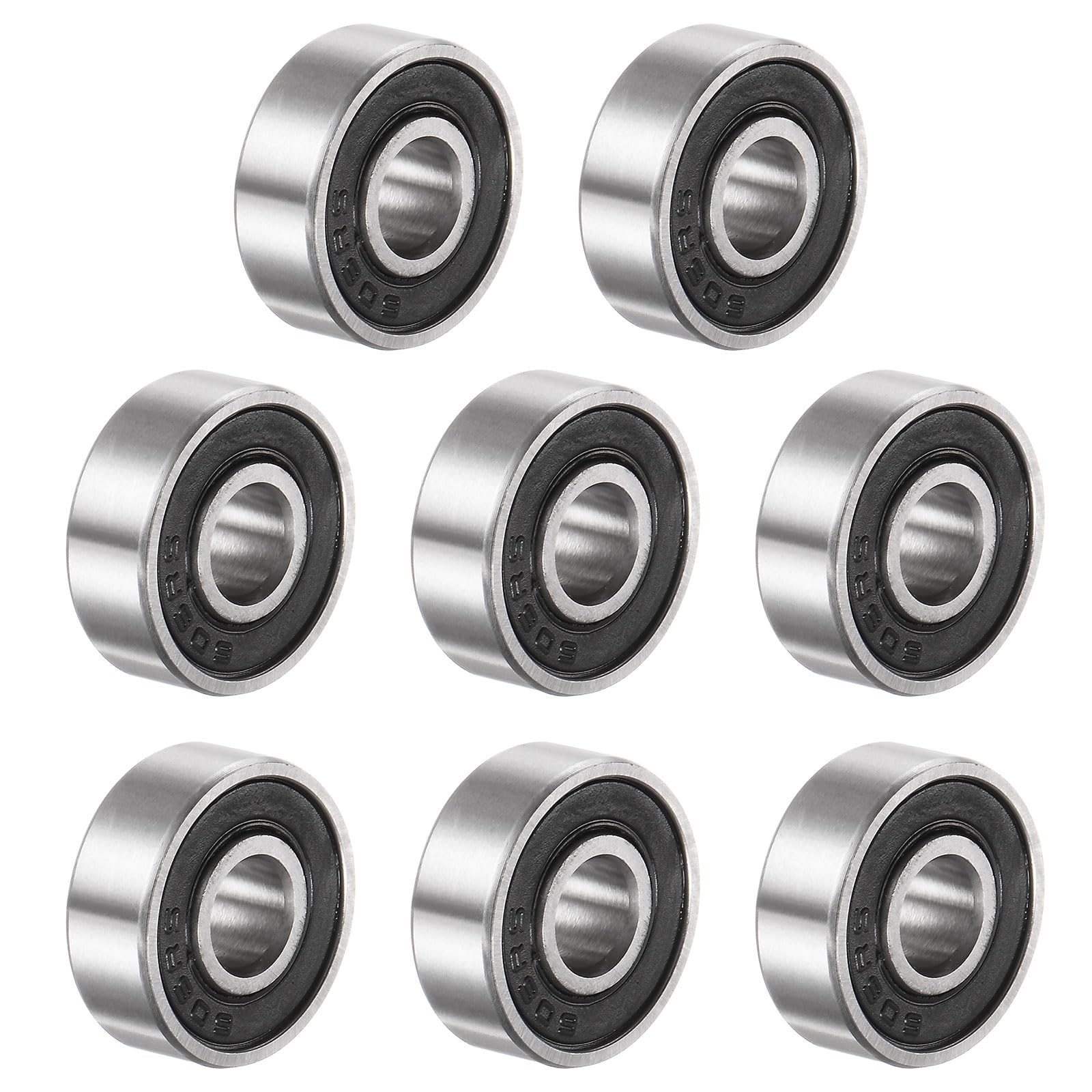 uxcell 606-2RS Deep Groove Ball Bearings 6mm Bore 17mm OD 6mm Thick Chrome Steel ABEC3 Accuracy Z3 Noise Level 10pcs