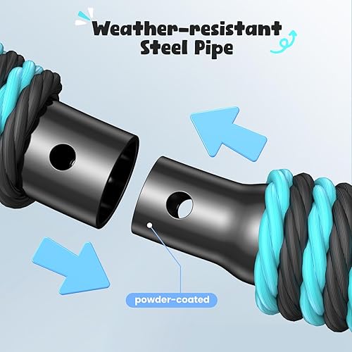 Miniatura 6 de Trekassy - Columpio de tela de araña de 40 pulgadas para árbol, de 750 libras, para niños y adultos, red para exterior con marco de acero y 2 Verde