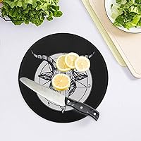 Vista 4 de Baphomet - Tabla de cortar con cabeza de cabra satánica de vidrio templado para cocina y hotel