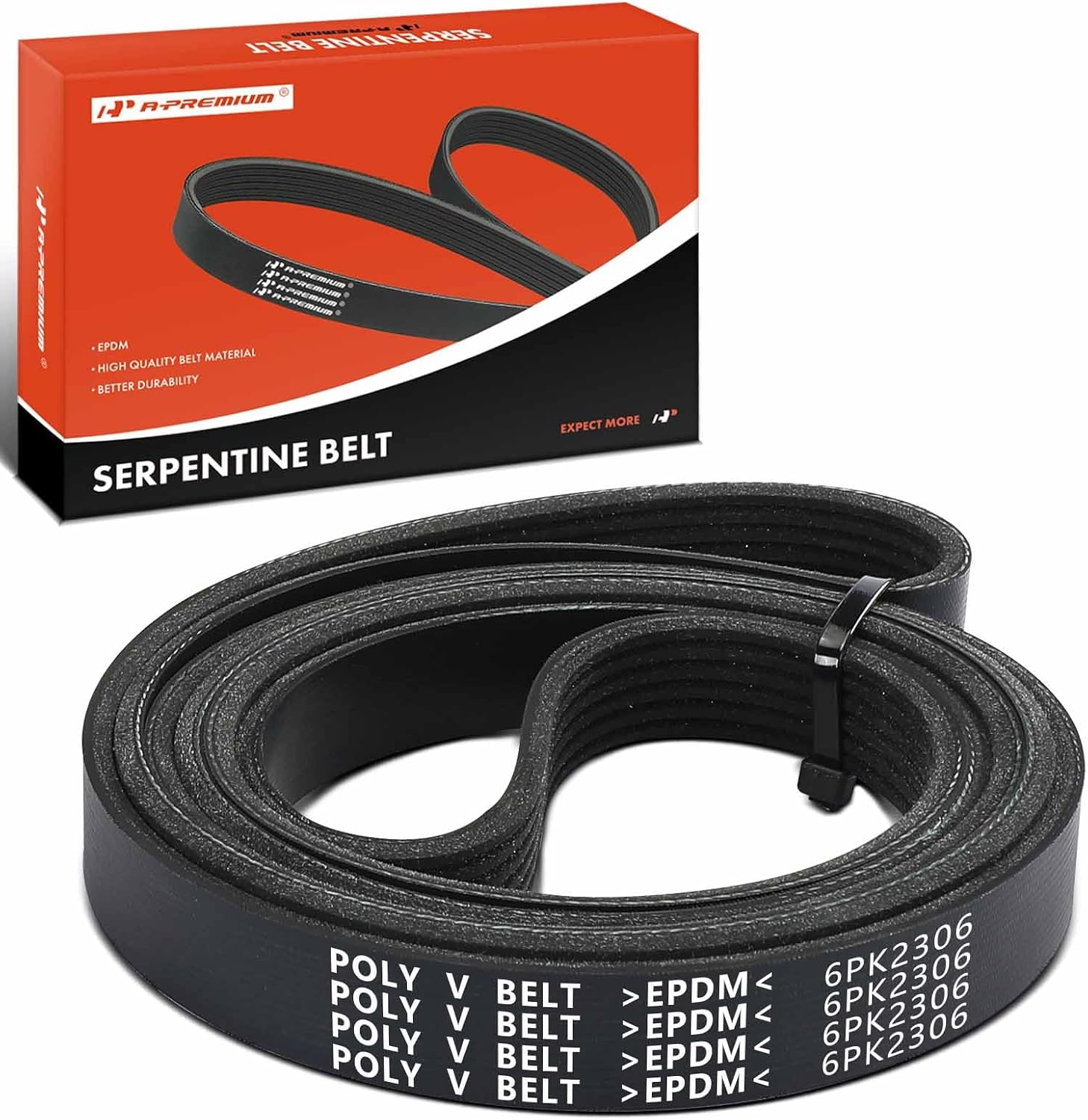 A-Premium 90.71 In Serpentine Belt For Toyota, Mazda, Ford, Lincoln, Chevrolet, GMC, Isuzu, Mercury & Saab Cars - Tundra 2000-2006, 6, Crown Victoria, Grand Marquis, Town Car, Astro, G10, G20 & More