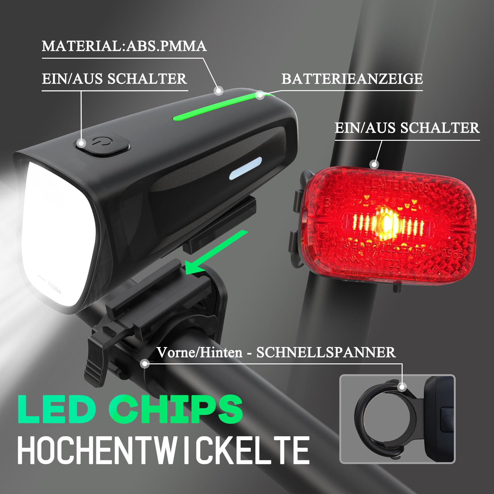 Fietslamp / voorlicht fiets - koplamp batterij & Fietslamp / voorlicht fiets - koplamp batterij &