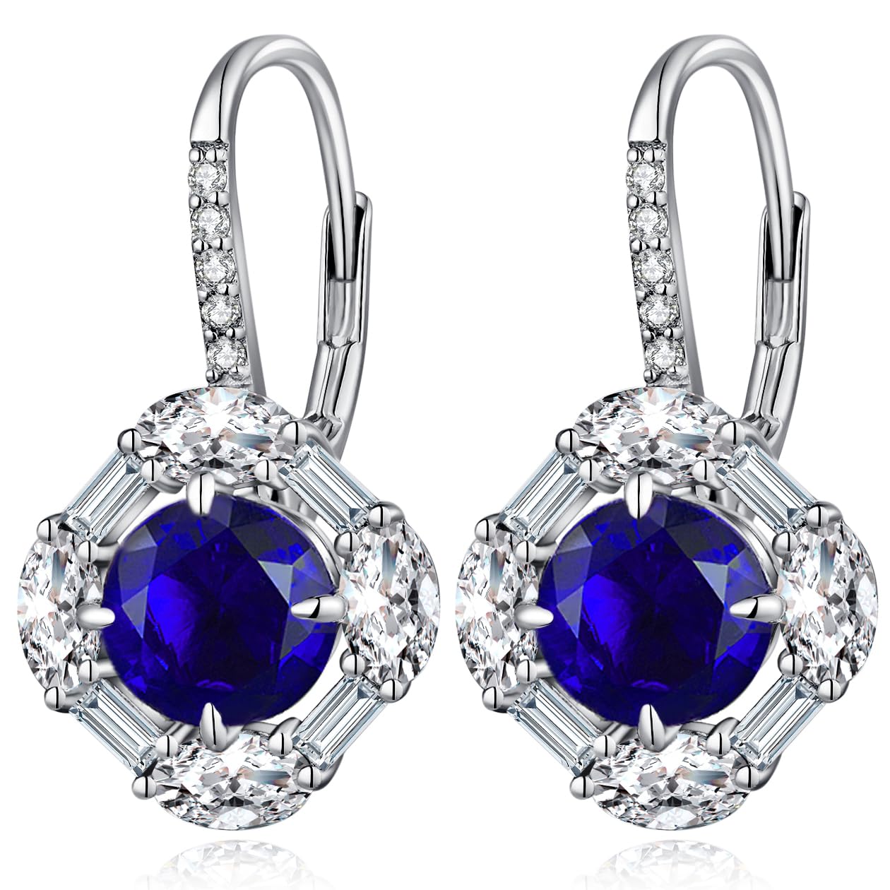 jiamiaoi 18 Karat Weißgold plattiert Ohrringe Hängend, Ohrringe Damen Hängend Ohrhänger Silber 925 mit Stein 4A+ Zirkonia