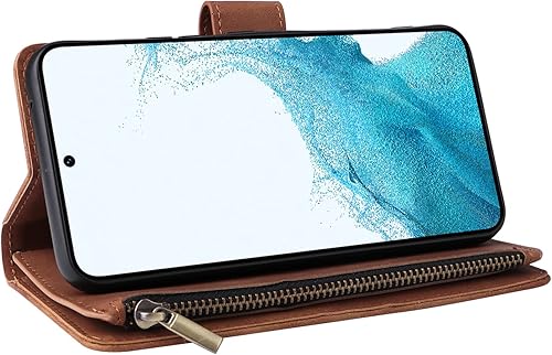 Miniatura 6 de LBYZCASE Funda para Galaxy A54 5G con ranuras para tarjetas bloqueo RFID, función atril con cierre magnético, cierre magnético, correa de muñeca