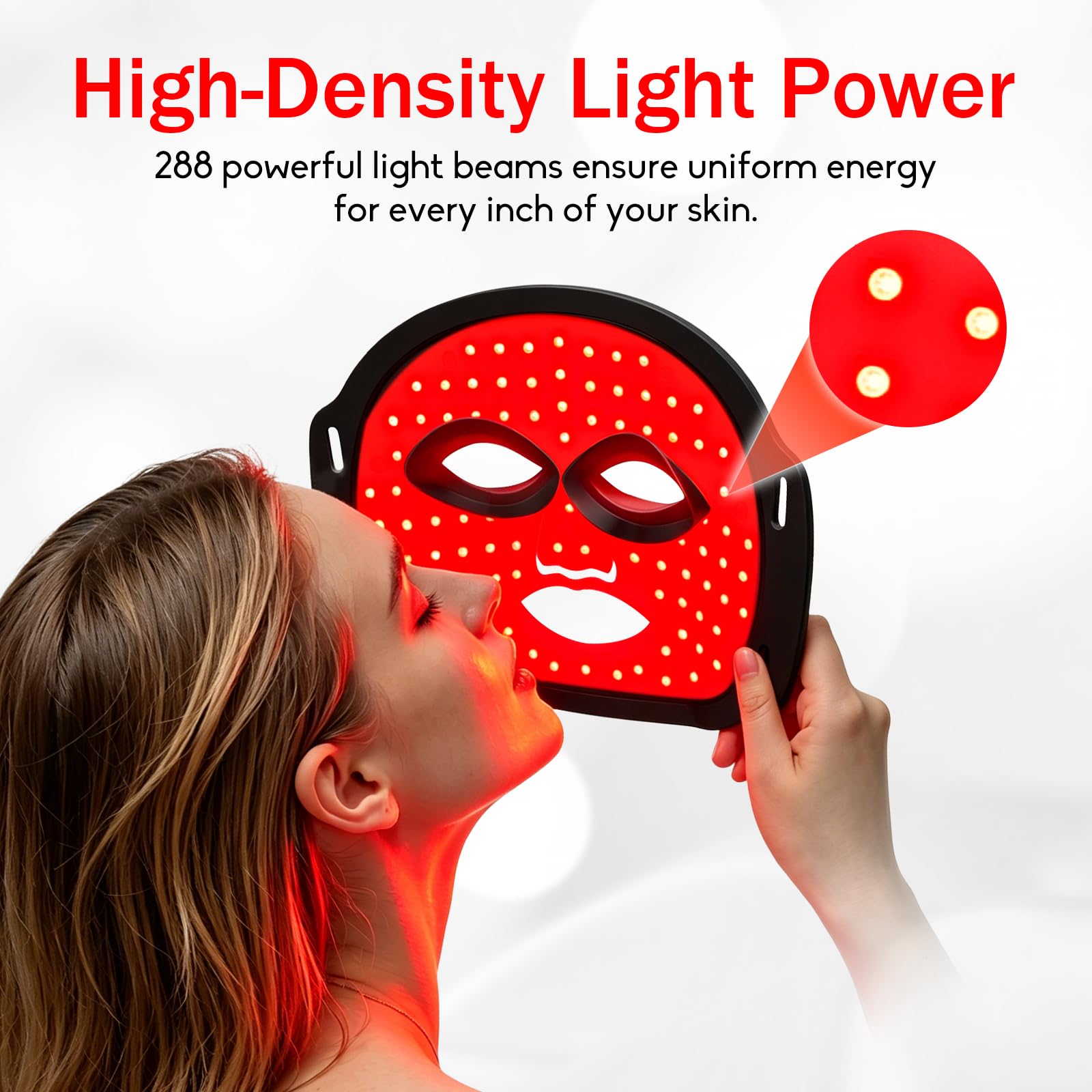 LED Maske Gesicht, 7 Farben Lichttherapie Gesichtsmaske | Rotlichtlampe Maske Gesicht, Gesichtsschönheit, Anti-Aging, Faltenreduzierung, Hautpflege Red Light Therapy Face Mask Schwarz