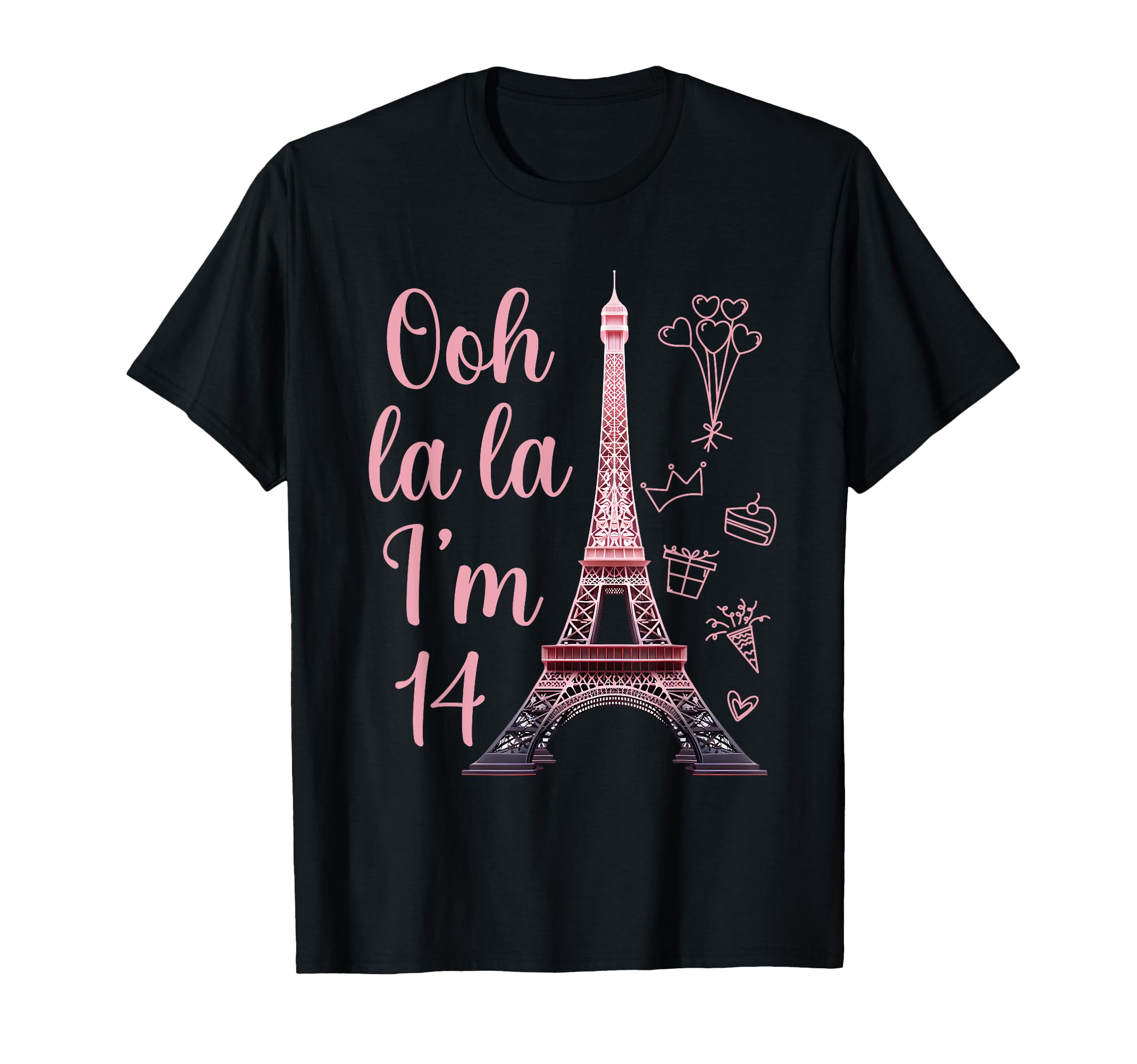 Paris 14th Birthday Eiffel Tower 14 Years Old Cute Girl T-Shirt