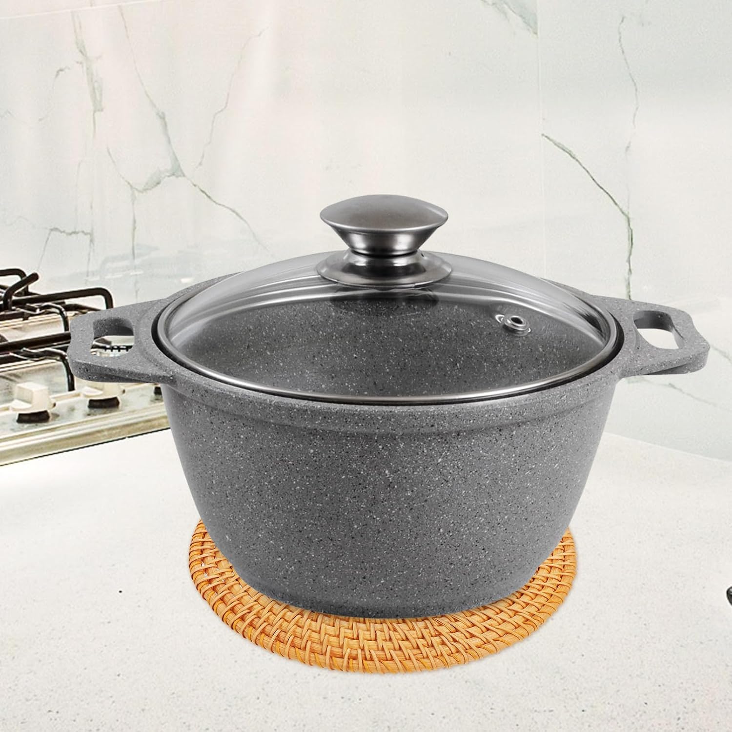 TIDTALEO 4pcs Placemats Heat Resistant Pot Trivets Cup Coasters for Kitchen Dining Table Stylish Rattan Design for Home Decor Versatile Table Mats