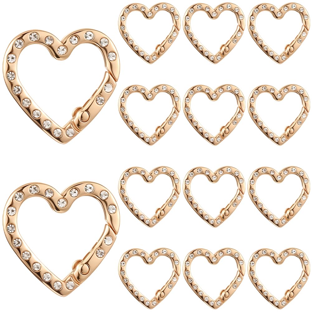 Mousquetons en cœur strass en métal brillant pour créer un cadeau de Saint-Valentin