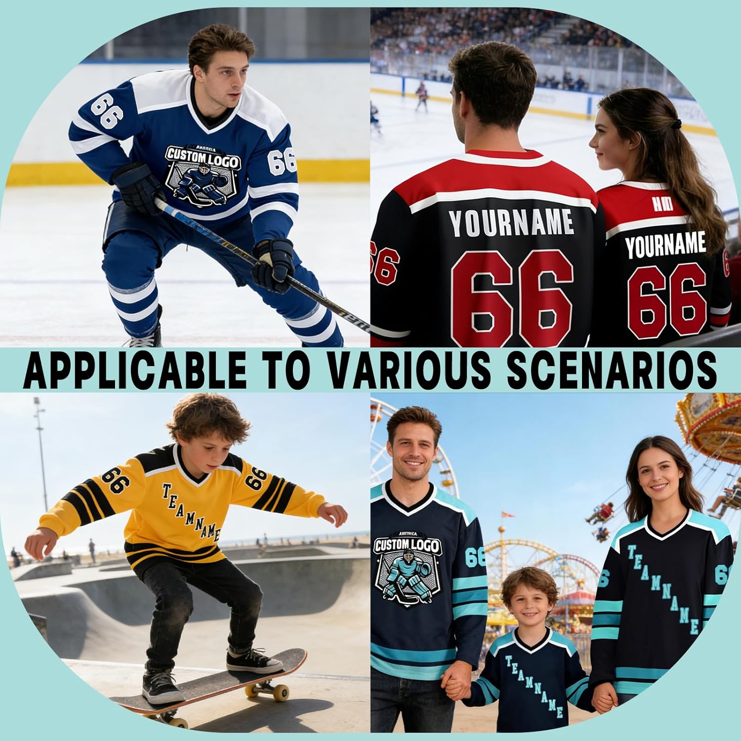 Custom Hockey Jersey Personalized Logo Name Number Team Uniform Long Sleeve Ice Hockey Jersey for Men Women Youth - Image 2