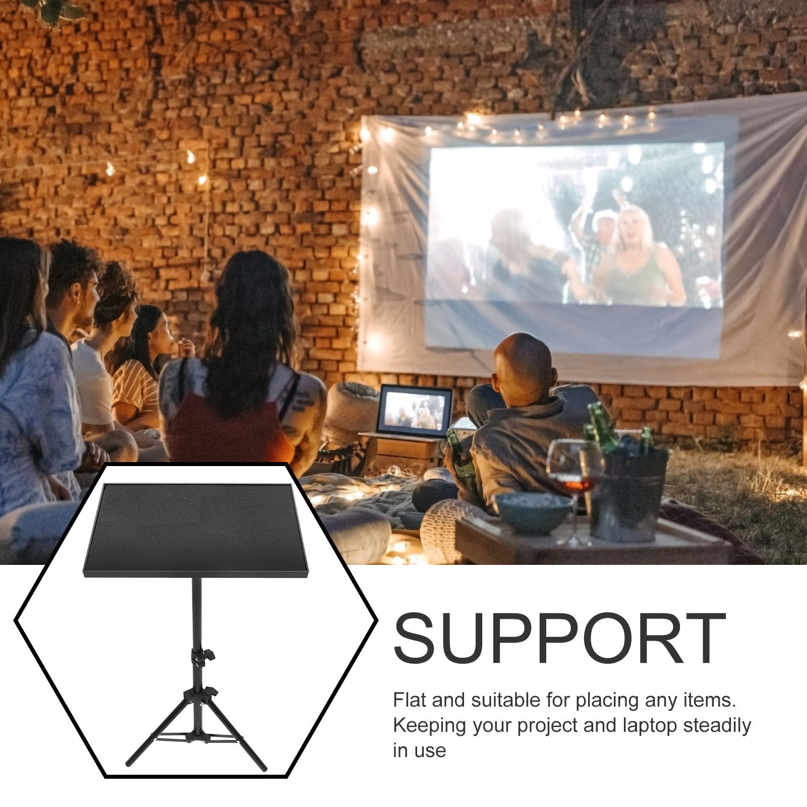 MERRYHAPY Mesa de Metal y Abs Trípode Plegable Ajustable para Proyector Superficie Plana Portátil Adecuado para Conferencias y Salas de Reuniones