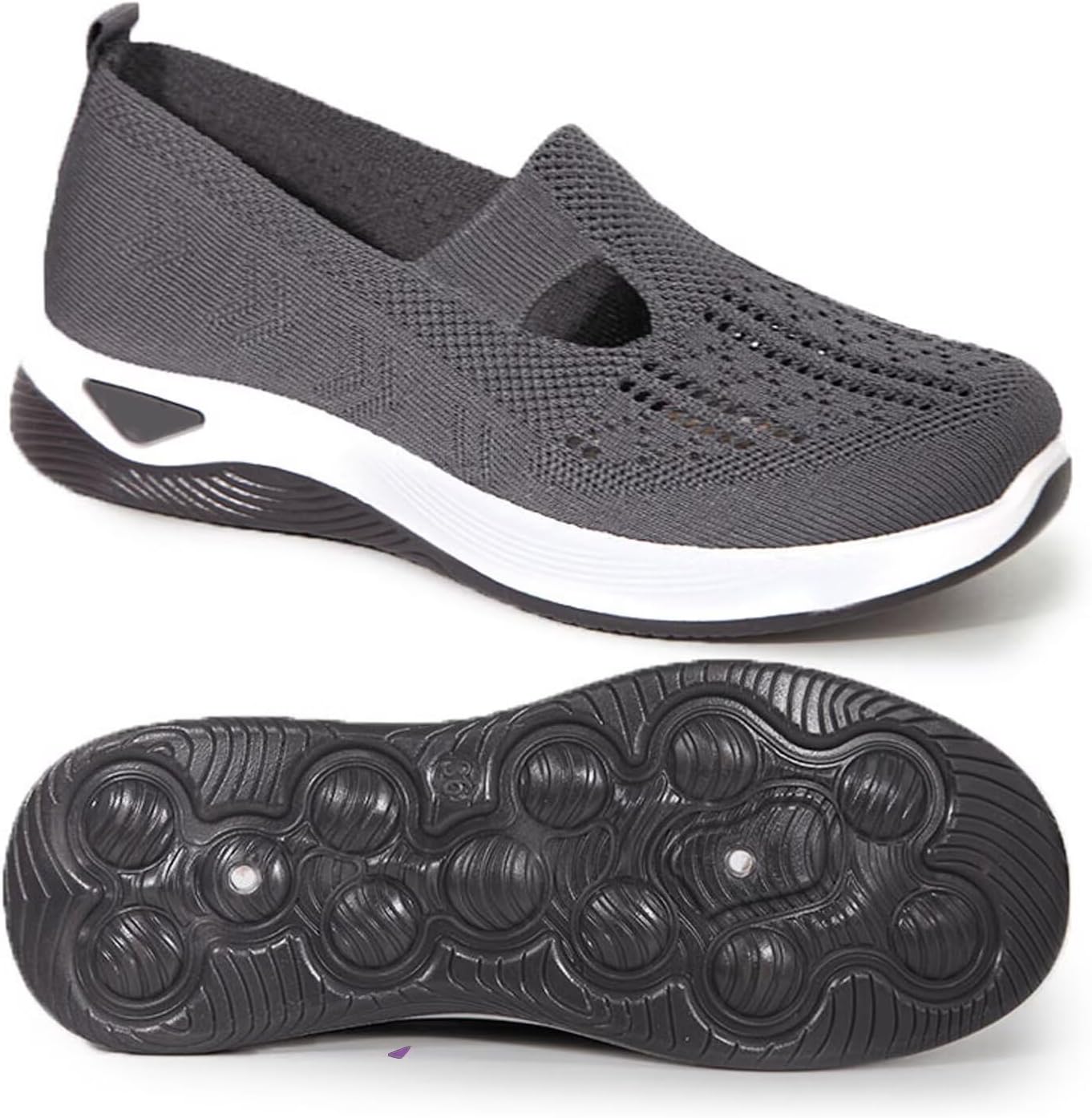 Orthopedic Walking Shoes for Women,2025 New Orthowalkway Womens Shoes,Woven Orthopedic Breathable Walking Sneaker Non-Slip Arch Support Slip on Shoes - Image 2