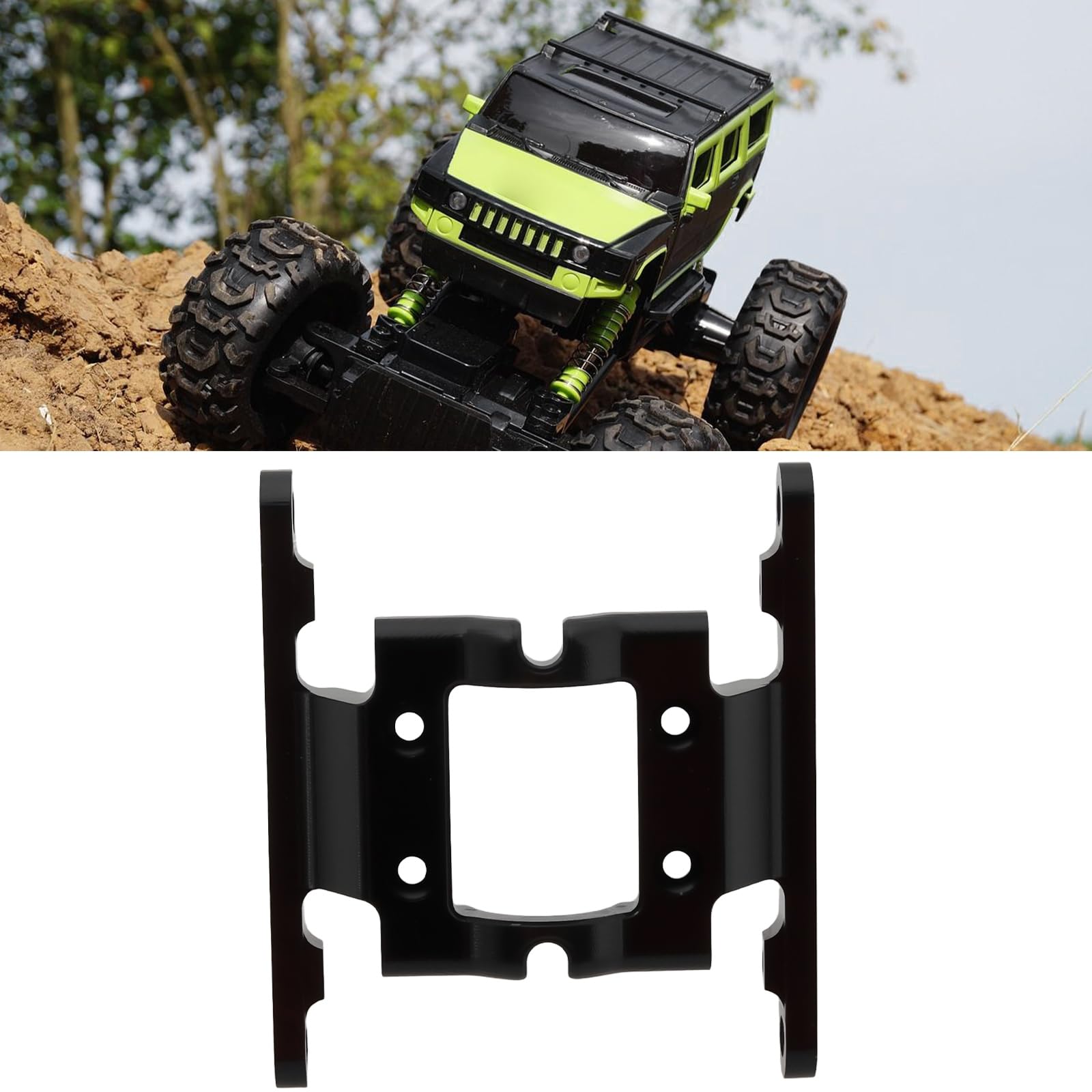 eMagTech 1Set Black Coating Transmission Metal Anti-skid Plate Kit Compatible with Crawler FCX18 1/18 RC (FCX18-05) - Image 3