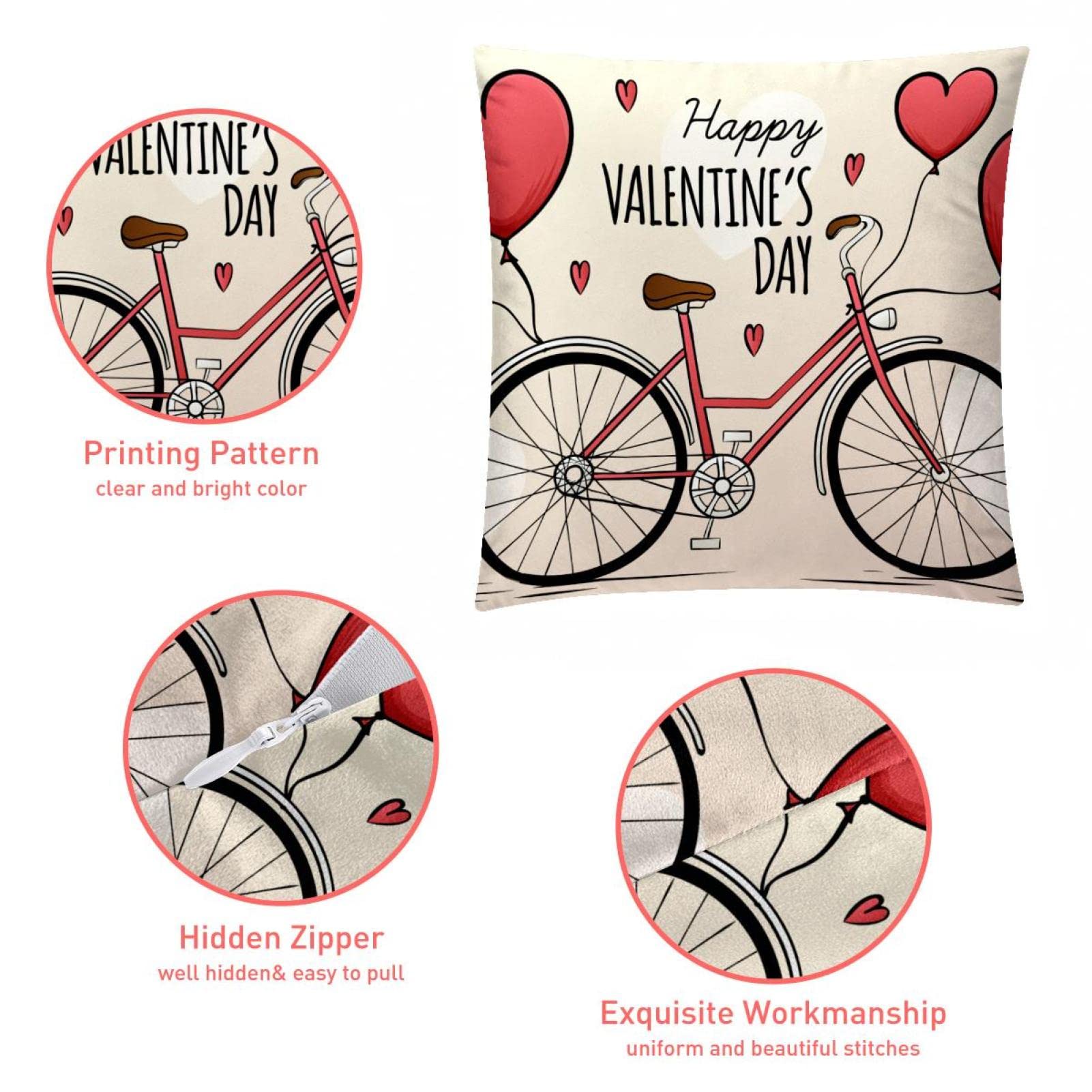7COLORROOM 2 Federe Per Cuscino Per San Valentino Con Cuore Rosso