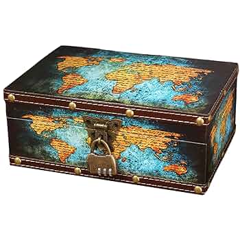 Amazon｜KINOKINO 木箱 小物入れ ダイヤル 南京錠 蓋付き 収納