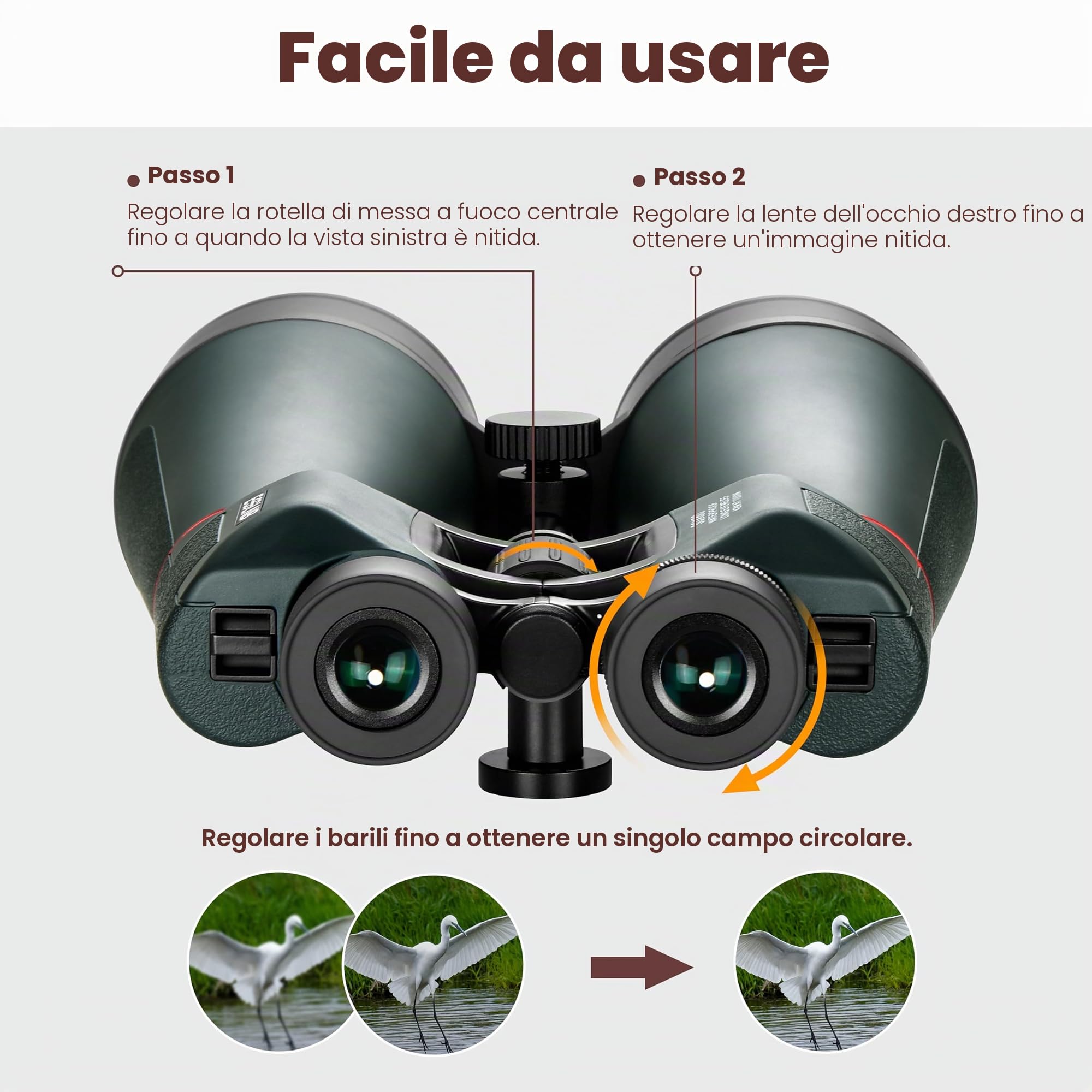 ESSLNB Binocolo gigante 30 x 80 per adulti, impermeabile, adattatore treppiede integrato, perfetto per osservare le stelle, bird watching, caccia