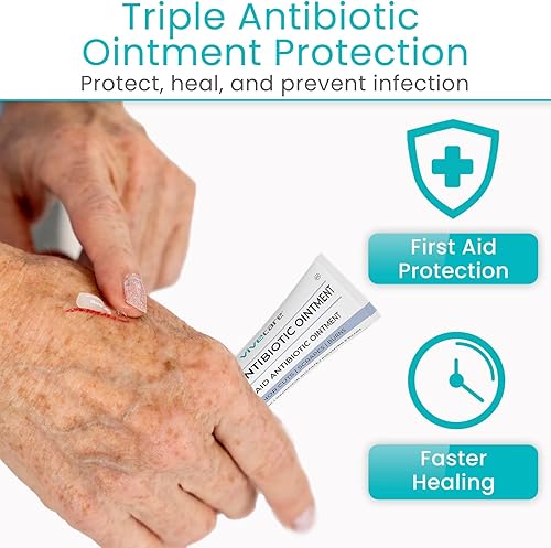 Miniatura 3 de ViveCare Triple Antibiótico Ungüento - Crema antibacteriana tópica para curar y tratar infecciones - Suministros de botiquín de primeros auxilios,