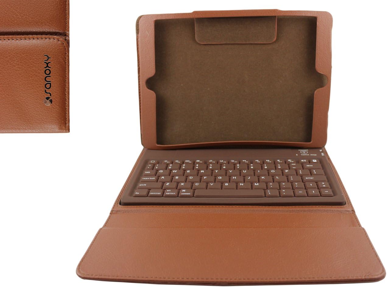 Sanoxy Bluetooth Keyboard PU Leather Case Cover for iPad 2/3/4, Brown (SANOXY-IPABTKYBCS-BRN)